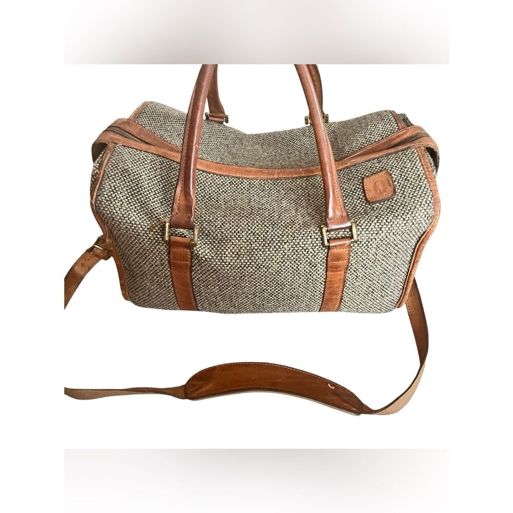Vintage Hartman Tweed & Leather Doctors Bag Travel Luggage Bag